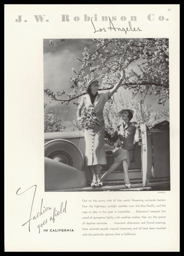 1936 J.W. Robinson Co. Vintage Ad | George Hurrell Photo