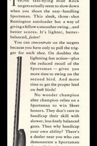 1936 Ad Remington Sportsman Shotgun | Skeet Grade