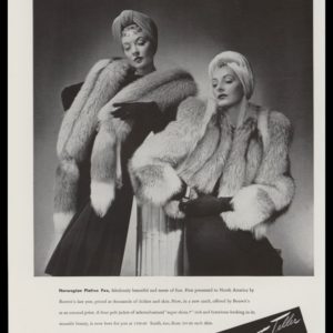 1940 Bonwit Teller Furs Vintage Ad - Norwegian Platina Fox