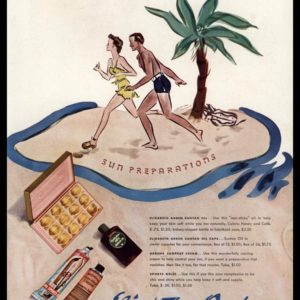 1940 Elizabeth Arden Vintage Ad | Beach Art