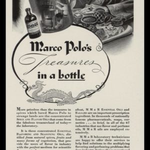 1942 MM&R Essential Oils Vintage Ad - "Marco Polo's Treasures in a bottle"