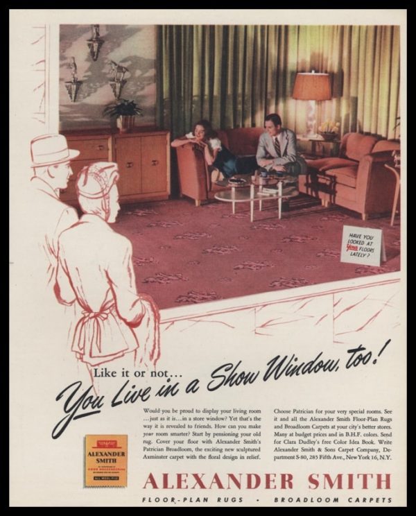 1947 Alexander Smith & Sons Carpet Co. Vintage Ad