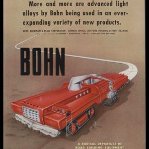 1947 Bohn Aluminum & Brass Vintage Ad - Futuristic Road Paver Art