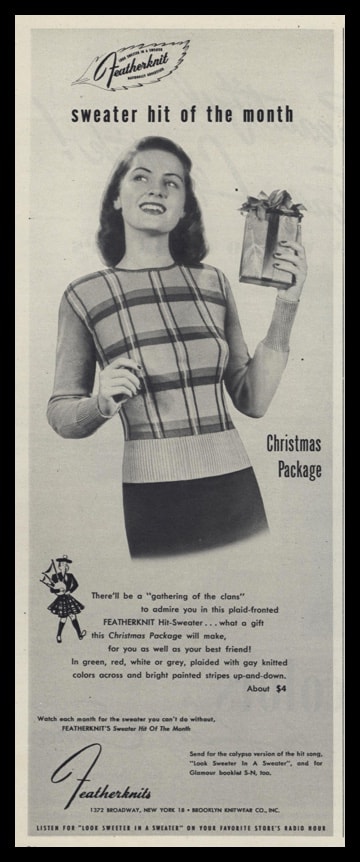 1947 Featherknits Sweater Vintage Ad