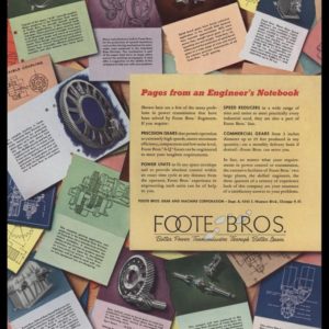 1947 Foote Bros. Gear and Machine Corp Vintage Ad - Engineer's Notebook