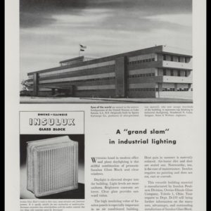 1947 Ad Insulux Glass Block | U.N. Building~Lake Success