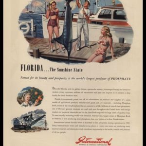 1947 International Minerals & Chemicals Vintage Ad - Florida - Fishing Art