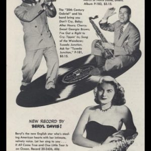 1947 RCA Victor Records Vintage Ad - Beryl Davis, Erskine Hawkins, Tex Beneke