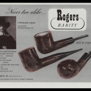 1947 Rogers Rarity Pipe Vintage Ad | Rembrandt