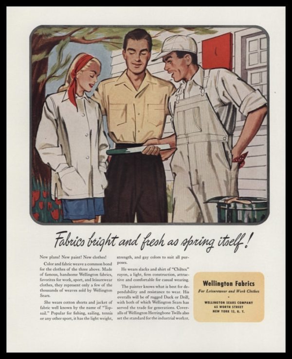 1947 Wellington Fabrics Vintage Ad | Housepainter Art