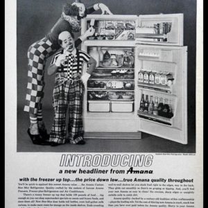 1963 Amana Refrigerators Vintage Ad | Clowns