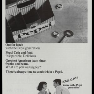 1966 Pepsi-Cola Vintage Ad - "Come Alive! You're in the Pepsi Generation!"