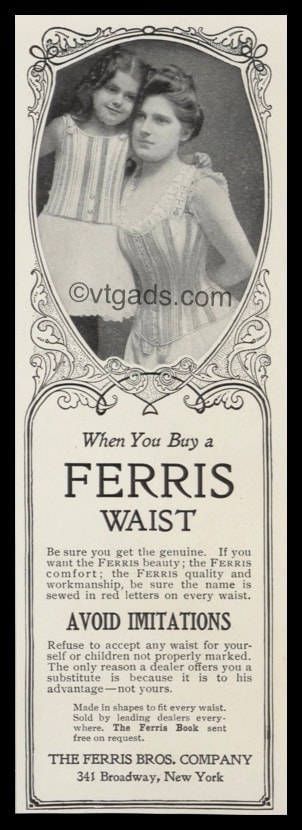 1902 Ferris Bros. Waist Vintage Ad