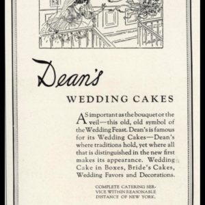 1926 Dean’s Wedding Cakes Vintage Ad