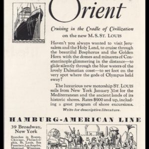 1928 Hamburg-American Line Vintage Ad - Mediterranean Orient