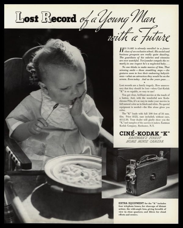 1935 Kodak Movie Camera Vintage Ad | Cinè-Kodak “K”