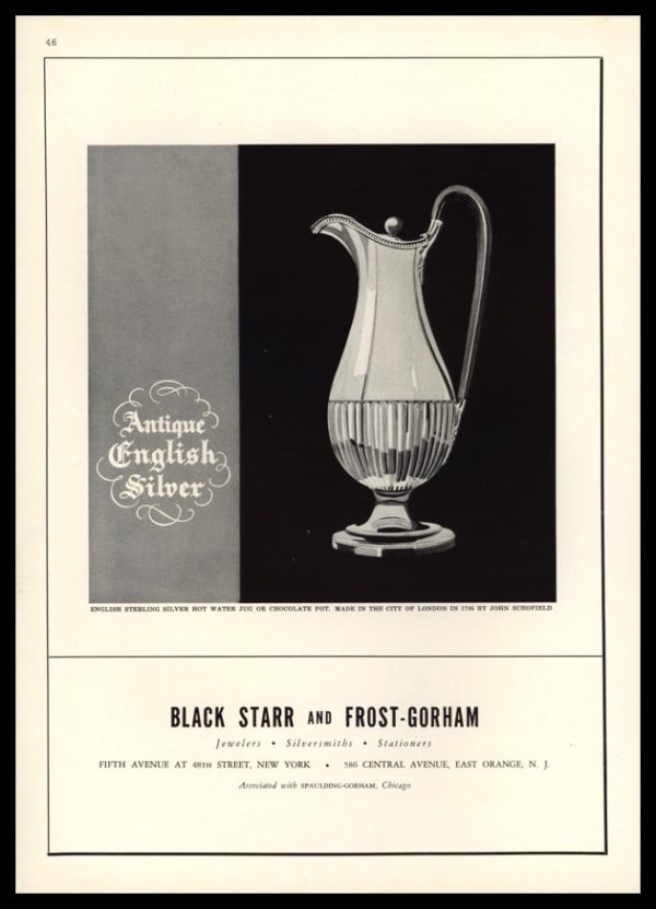 1936 Black Starr Frost-Gorham Vintage Ad - Antique English Silver