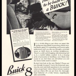 1936 Buick 8 Vintage Ad - "Isn't it good to be back in a Buick"