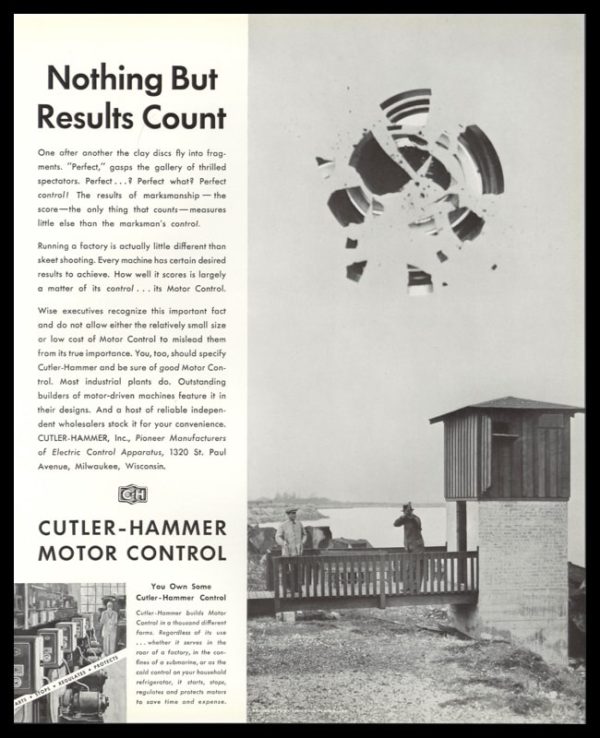 1936 Ad Cutler-Hammer Motor Control | Skeet Shoot