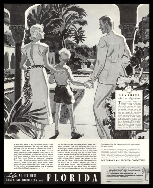 1936 Florida Chamber of Commerce Vintage Ad