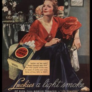 1936 Lucky Strike Vintage Ad | "less acid"