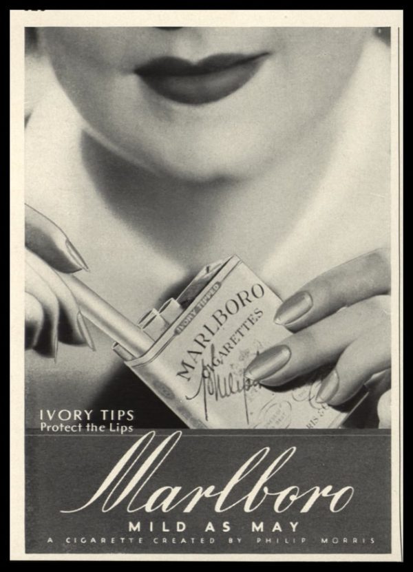 1936 Marlboro Cigarettes Vintage Ad | Ivory Tips
