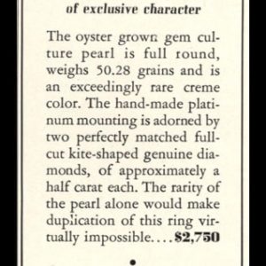 1936 Técla Pearl Ring Vintage Ad | "of exclusive character"