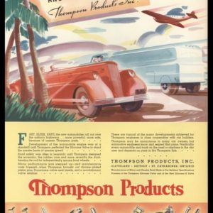 1936 Thompson Products Vintage Ad | Deco Car Art