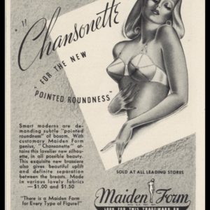 1938 Maidenform Chansonette Bra Vintage Print Ad - "Pointed Roundness"