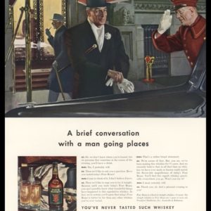 1942 Four Roses Whiskey Vintage Ad | John Falter Art