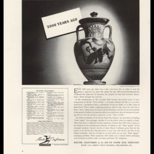 1942 Ad Master Craftsman Paper Box | "2000 Years Ago"