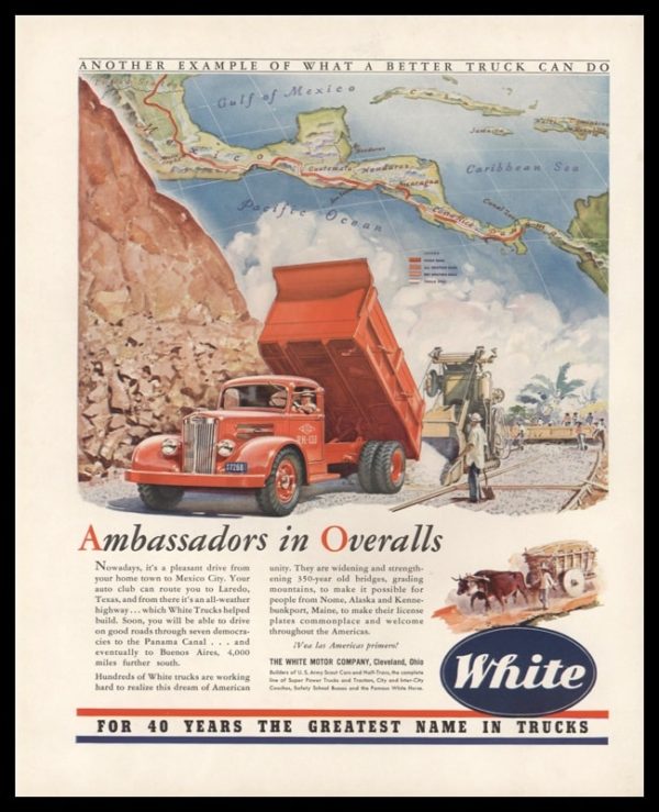 1942 White Trucks Vintage Ad | "Ambassadors in Overalls"
