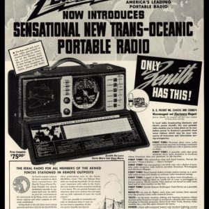 1942 Zenith Trans-Oceanic Portable Radio Vintage Ad
