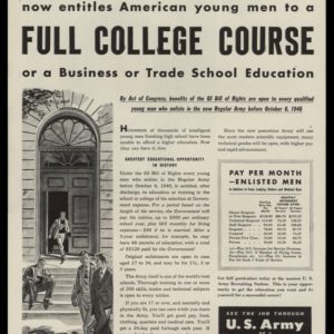 1946 U.S. Army Recruiting Vintage Ad - GI Bill