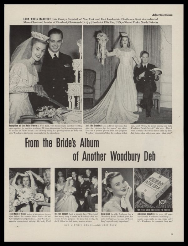 1946 Vintage Ad Woodbury Facial Soap | "Look Who's Married!"
