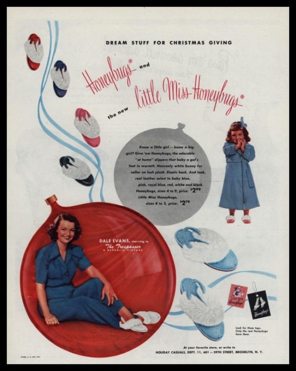 1947 Honeybugs & little Miss Honeybugs Slippers Vintage Ad - Dale Evans