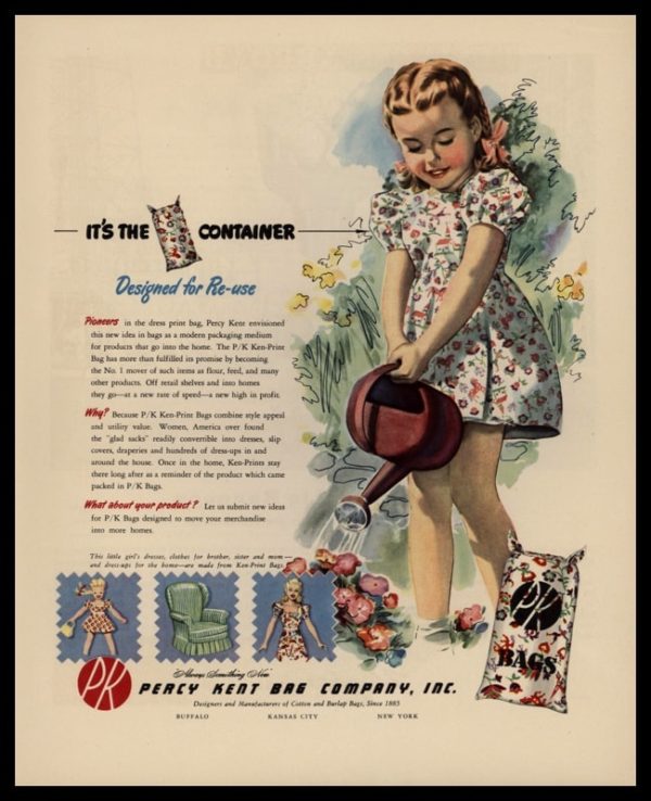 1947 Percy-Kent Bag Co. Vintage Ad | Flour Sack Dress