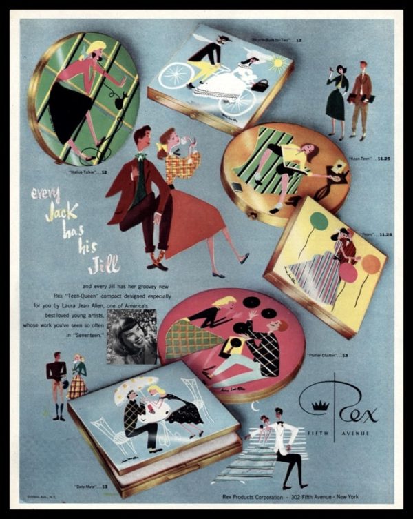 1947 Ad Rex Teen-Queen Compact | Laura Jean Allen Art