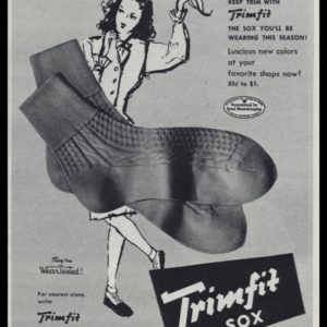 1947 Trimfit Socks Vintage Ad - "Keep Trim With Trimfit"