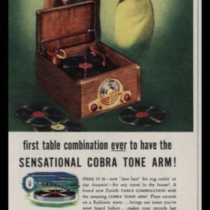 1947 Zenith Radio~Phonograph Vintage Ad | "Date Bait"