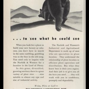 1953 Norfolk and Western Railway Vintage Ad - "the bear went over the mountain"