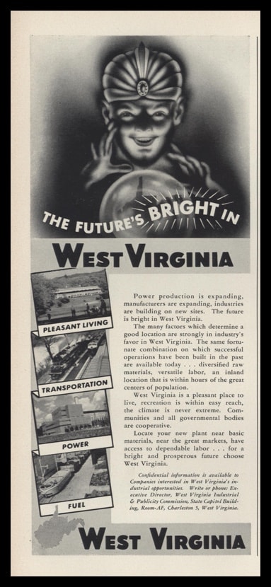 1953 West Virginia Industrial Commission Vintage Ad - Fortuneteller Art