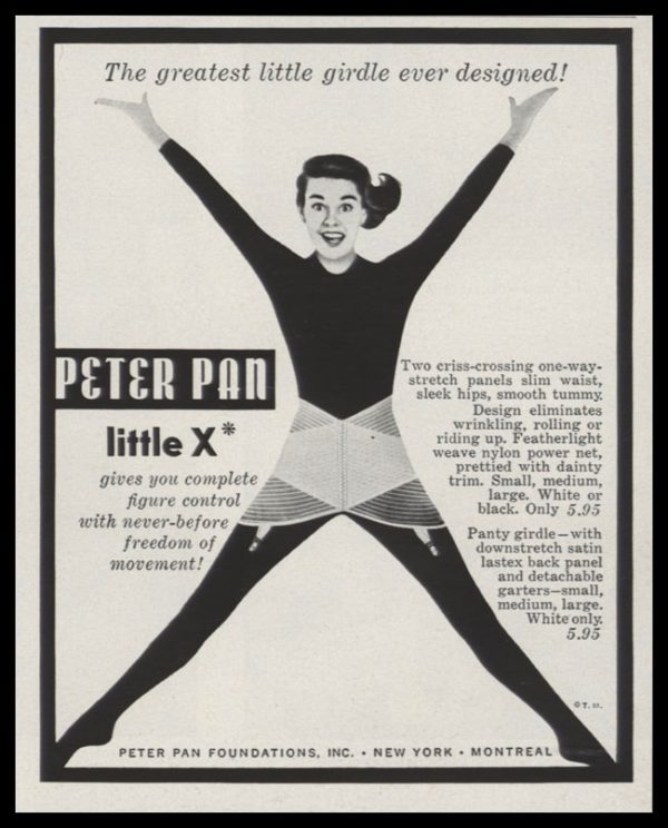 1956 Peter Pan 'little X' Girdle Vintage Ad