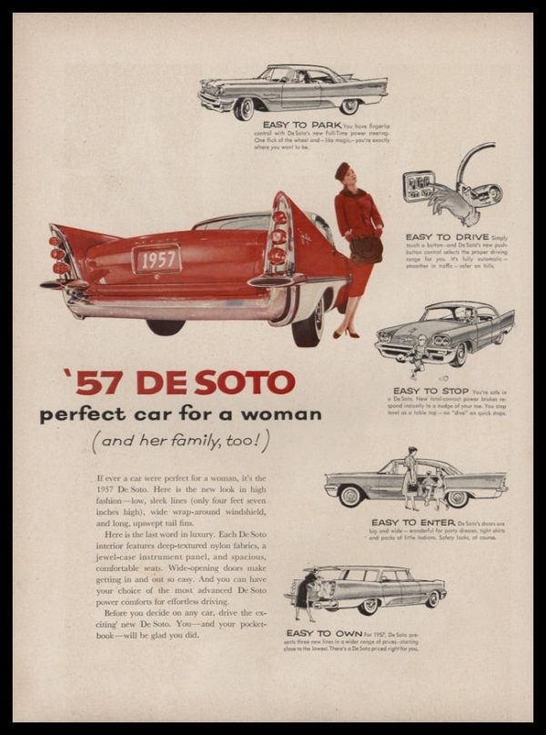 1957 De Soto Vintage Ad | Perfect Car for a Woman