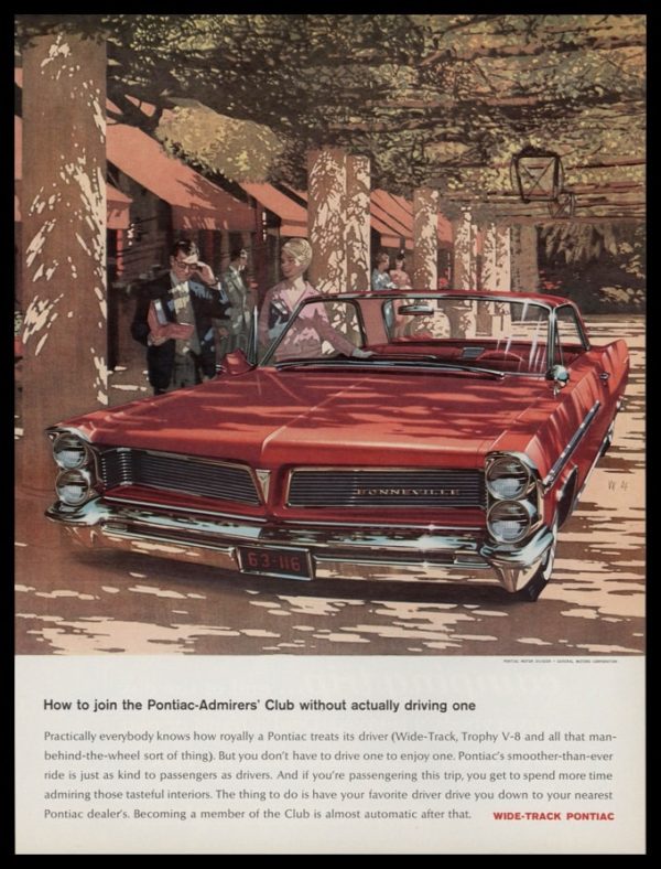 1963 Pontiac Bonneville Vintage Ad | Fitz & Van Art