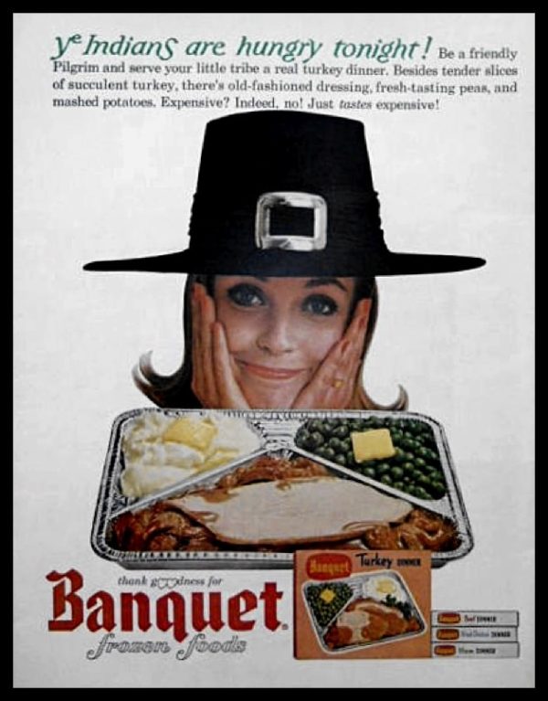 1964 Banquet TV Dinner Vintage Ad | Pilgrim