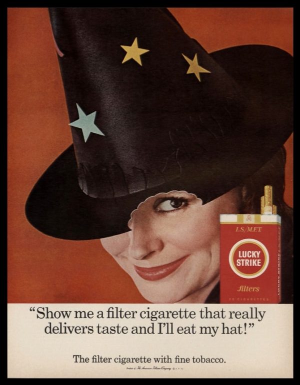 1966 Lucky Strike Cigarettes Vintage Ad | Witch Hat