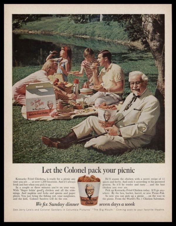 1967 Kentucky Fried Chicken Vintage Ad - Colonel Sanders