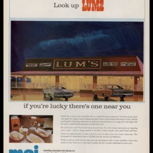 1967 Lums Restaurant Vintage Ad | "Look up LUMS"