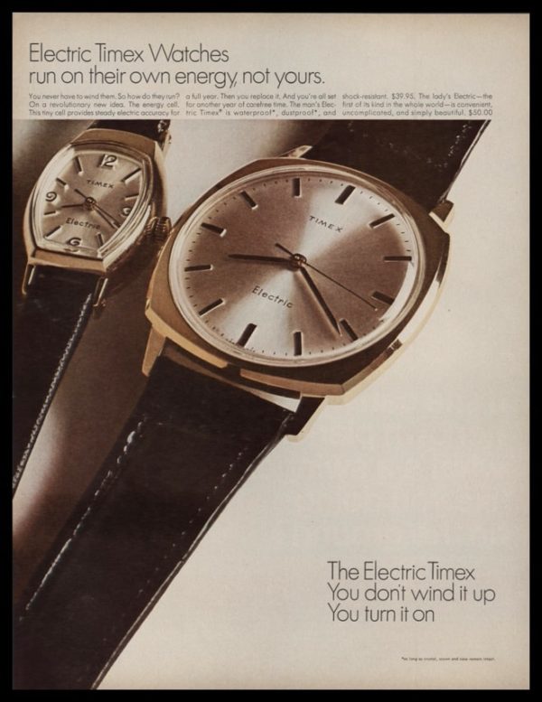 1967 Timex Electric Watch Vintage Ad